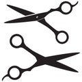 Silhouette of hair salon cutting scissors Royalty Free Stock Photo