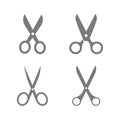 Scissors big gray set icons. Scissors Icons set . Scissors vector collection Royalty Free Stock Photo