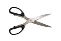 Scissors with black handle, isolated, on white background Royalty Free Stock Photo