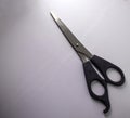 Scissors with black handles on a white background Royalty Free Stock Photo