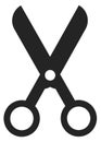 Scissors black icon. Cutting tool. Blade symbol