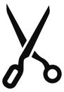 Scissors black icon. Cutting tool. Sharp blade