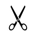 Scissors black vector silhouette icon