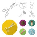 Scissors, brush, razor and other equipment. Hairdresser set collection icons in outline,flat style vector symbol stock Royalty Free Stock Photo