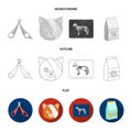 Scissors, cat, bandage, wounded .Vet Clinic set collection icons in flat,outline,monochrome style vector symbol stock