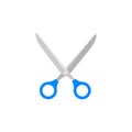 Scissors color icon in flat style on a white background