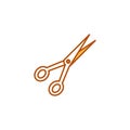 Scissors color line icon. School, office supplies.