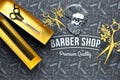 Scissors and comb barber shop items, coiffeur -?llustration, Barber Shop, men\'s beauty salon