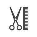 scissors and comb icon Royalty Free Stock Photo