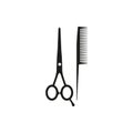 The scissors and comb icon. Barbershop symbol. Flat Royalty Free Stock Photo