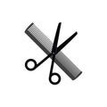 Scissors and comb icon for hair salon vector Royalty Free Stock Photo