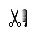 Scissors and comb vector illustration