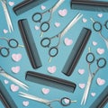 Scissors Combs Hearts Noble Classic Cyan