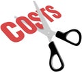 Scissors cut business expense costs Royalty Free Stock Photo