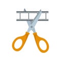 Scissors cut film icon, flat style