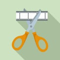 Scissors cut film icon, flat style