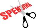 Scissors cut government business spending Royalty Free Stock Photo