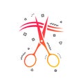 Scissors cut hair sign icon. Hairdresser symbol. Vector Royalty Free Stock Photo