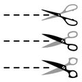 Scissors cut lines Royalty Free Stock Photo