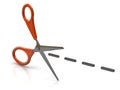 Scissors cut lines Royalty Free Stock Photo