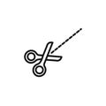 Scissors with cut lines icon vector set collection for web Royalty Free Stock Photo