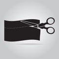 Scissors cut off the paper or cloth icon Royalty Free Stock Photo