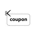 Scissors cut out coupon. Price frame voucher for business discount Royalty Free Stock Photo