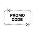 Scissors cut out coupon with promo code Royalty Free Stock Photo