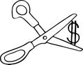 Scissors Cutting Cost Dollar Sign