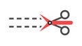 Scissors Cutting a Dashed Line Icon, vector design Generative AI Royalty Free Stock Photo