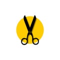 Scissors for cutting flat icon for apps and websites Royalty Free Stock Photo