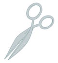 Scissors for cutting in half, sharp blade of tool Royalty Free Stock Photo