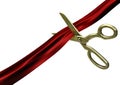 Scissors Cutting Red Ribbon Royalty Free Stock Photo