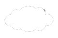 scissors on dashed line cloud shape, dash line and scissors, dash outline and scissors