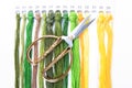 Scissors and embroidery threads Royalty Free Stock Photo