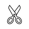 Scissors flat black line icon