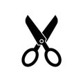 Scissors flat black solid icon