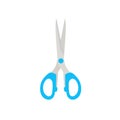 Scissors flat design vector illustration. Hand drawn professional pair of cutting hair or needlework. Craft and scissoring flat