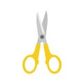 Scissors flat design vector illustration. Hand drawn professional pair of cutting hair or needlework. Craft and scissoring flat