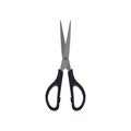 Scissors flat design vector illustration. Hand drawn professional pair of cutting hair or needlework. Craft and scissoring flat