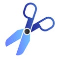 Scissors flat icon. Opened shears symbol, gradient style pictogram on white background. School or office instrument sign Royalty Free Stock Photo
