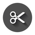 Scissors flat icon. Scissor vector illustration