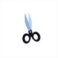 Scissors in flat style. blue blades. vector