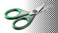 Scissors green, cutting scissors, office scissors, tool scissors, sharp scissors png transparent image Generative AI