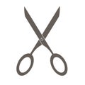 Scissors. Grey icon on white. Design element stock vector