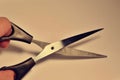 Scissors with hand, vintage style