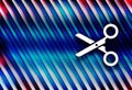 Scissors icon colorful bright motion background illustration