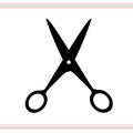 Scissors icon. Cutting scissors icon. Vector illustration. Isolated on white background. Web design element. Royalty Free Stock Photo