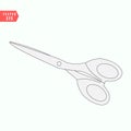 Scissors icon. Cutting scissors icon. Vector illustration. Isolated on white background. Web design element.