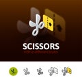 Scissors icon in different style